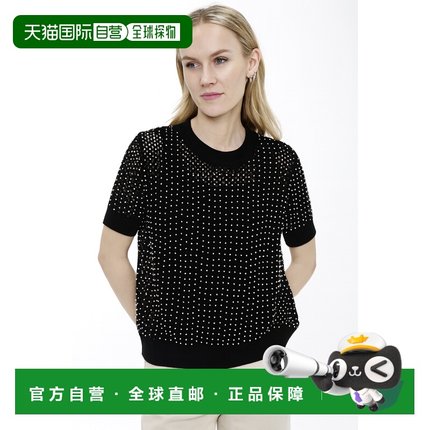 自营in2Allover Mesh & Pearls Pullover - black 美国奥莱直发