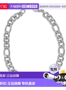 自营 Adornia 7mm Figaro Chain Bracelet silver 9