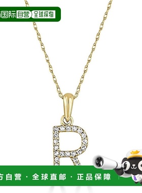 自营 sabrina14k 金和钻石初始项链 - 黄色 r 美国奥莱直发
