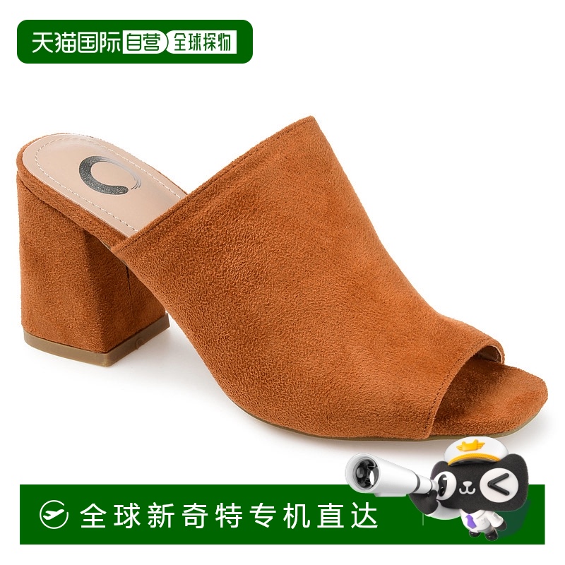 自营Journee Collection 女式宽幅 Adelaide 拖鞋 - 驼色 【美国
