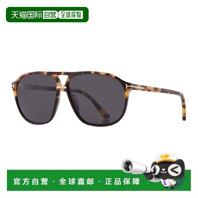 自营Tom Ford Sunglasses Aviator Full Rim, Black/havana Frame