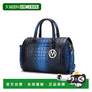 自营 mia k collectionUsal Women's Croc-Embossed Satchel Bag