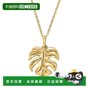 Ross-Simons 14kt Gold Monstera Leaf Pendant Necklace - 18 in