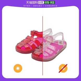 美國直郵DelSol夏季 新款 女童舒適百搭粉紅色變色果凍涼鞋 Pair