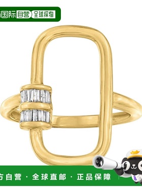 自营 Ross-Simons 18kt 金镀在纯银上锥形长方形钻石椭圆登山扣环