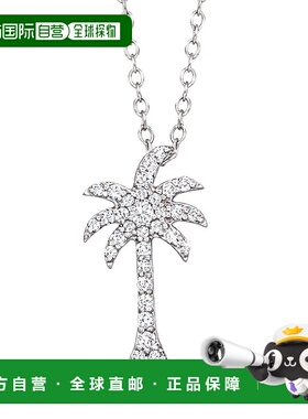 自营 Ross-Simons 钻石棕榈树吊坠项链（纯银）- 16 英寸 美国奥