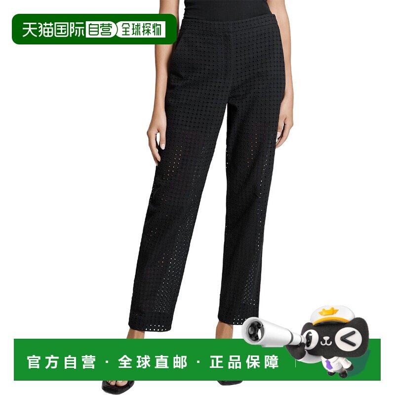 自营theory理论孔眼裤-黑色 美国奥莱直发裤子休闲裤直筒裤图片