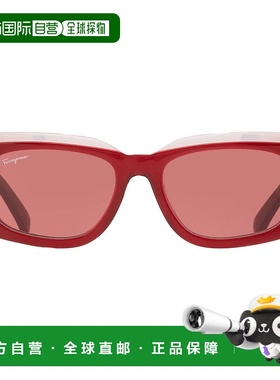 自营Salvatore Ferragamo Burgundy Rectangular Ladies Sunglass