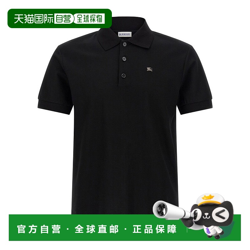 自营 burberryStan Polo衬衫-黑色 美国奥莱直发博柏利