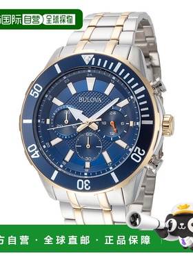 自营Bulova Men's Classic 42mm Two Tone Quartz Watch - silver