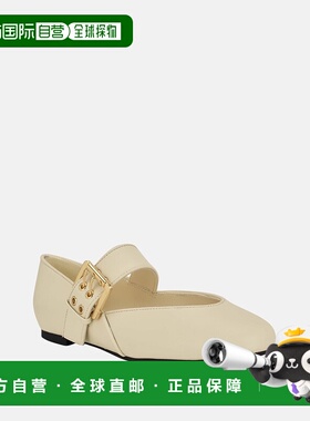 自营guessKingly Buckle Ballet Flats - ivory 美国奥莱直发单鞋