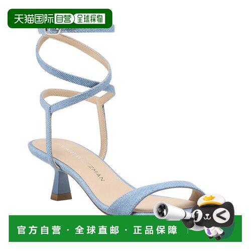 自营Stuart Weitzman Nudist Wrap 50牛仔凉鞋-蓝色 美国奥莱直发