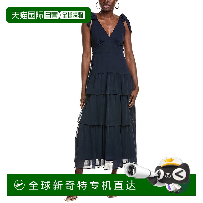 自营 Julia Jordan分层雪纺迷笛连衣裙-蓝色 【美国奥莱】直发