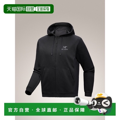 自营  始祖鸟Emblem Fleece男款拉链徽标连帽抓绒卫衣外套修身