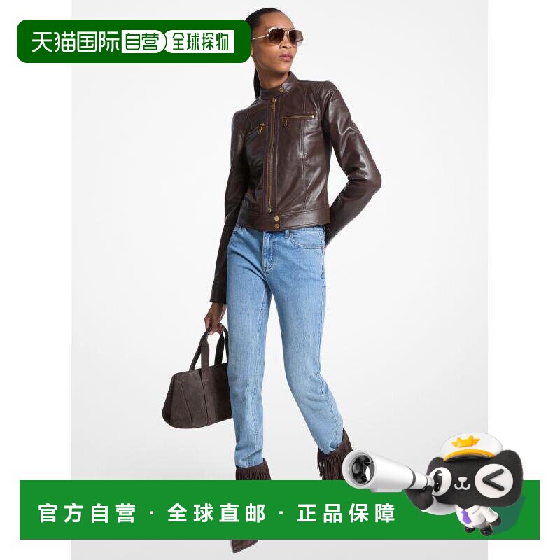 1h可退 【美国直邮】michael kors 女士 皮质外套夹克皮夹克