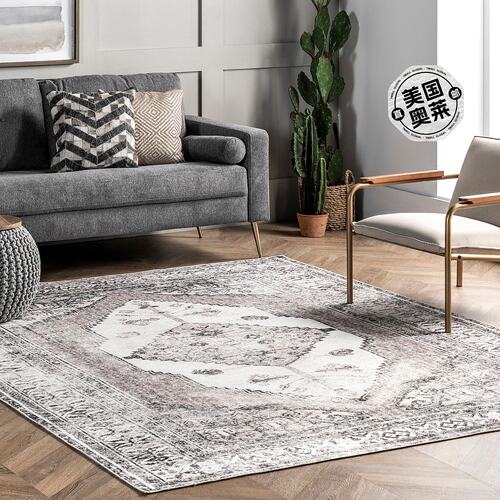 nuLOOM Gladys Machine Washable Vintage Medallion Area Rug -