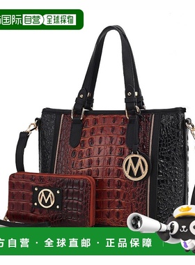 自营 mia k collectionLizza Croco 压纹托特包 - 干邑黑 美国奥