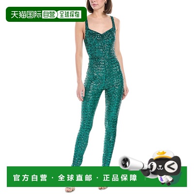 自营 Elisabetta Franchi Tuta Donna亮片连体衣-绿色 美国奥莱直