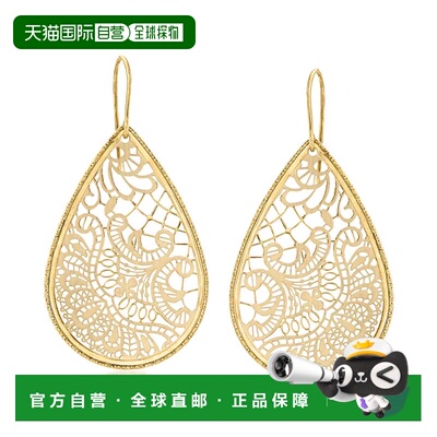 自营Ross-Simons Italian 14kt Yellow Gold Floral Embroidery T