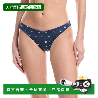 自营WeWoreWhat Classic Scoop Bikini Bottom - blue 美国奥莱直