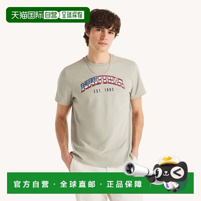 自营Nautica Mens Americana Logo Graphic T-Shirt - grey heath
