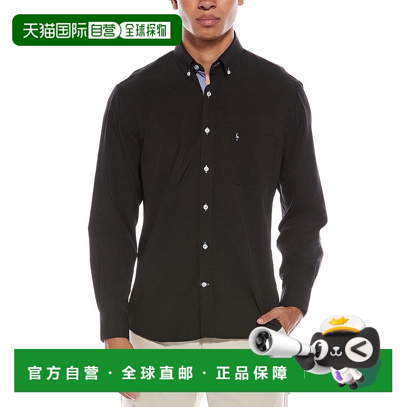 自营TailorByrd Solid Melange Performance Shirt - black 美国