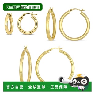 自营 Mimi & Max Three Pairs 10k Yellow Gold Hoop Earrings Se