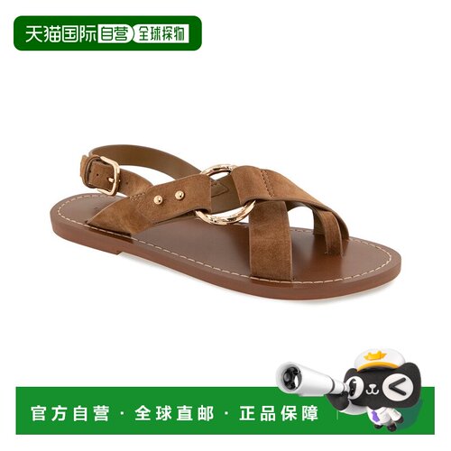 自营Rebecca Minkoff Jayla绒面革凉鞋-胡桃木 美国奥莱直发