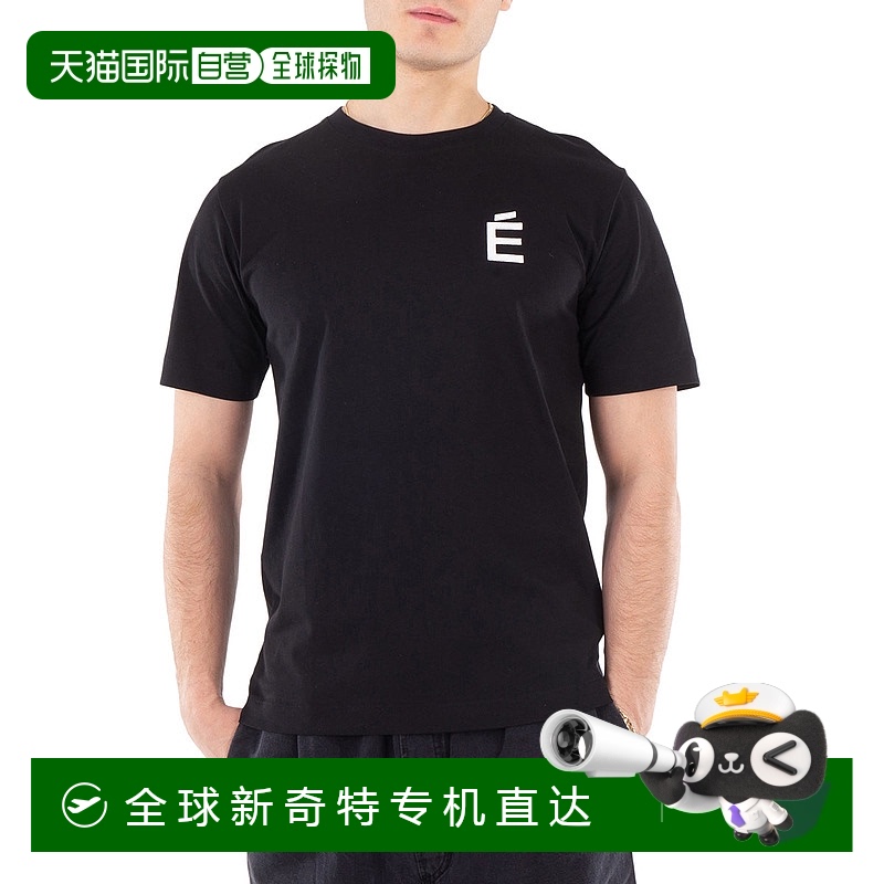 自营 Etudes E标志刺绣普通T恤-黑色 【美国奥莱】直发