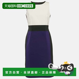 自营Paule Ka Multicolor Synthetic Color-Block Knee-Length Sl