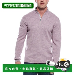 Zip Wool Sweater Neck Mock Blend Merino 自营Magaschoni