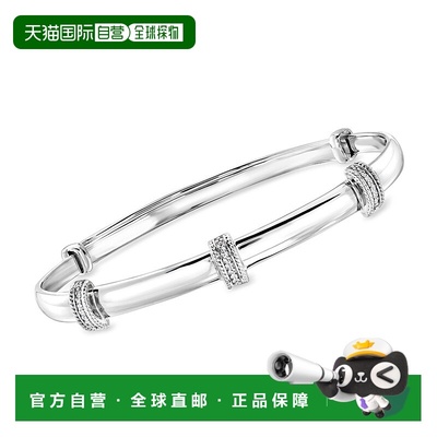 自营Ross-Simons Diamond-Accented Bangle Bracelet in Sterling