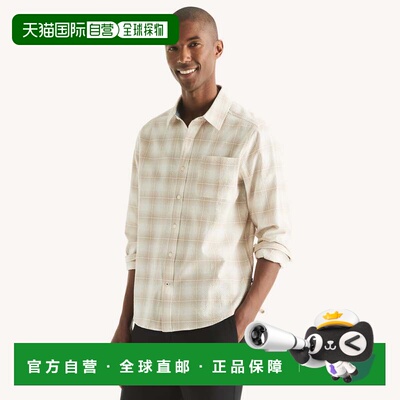 自营Nautica Mens Plaid Seersucker Shirt - warm taupe 16-1106