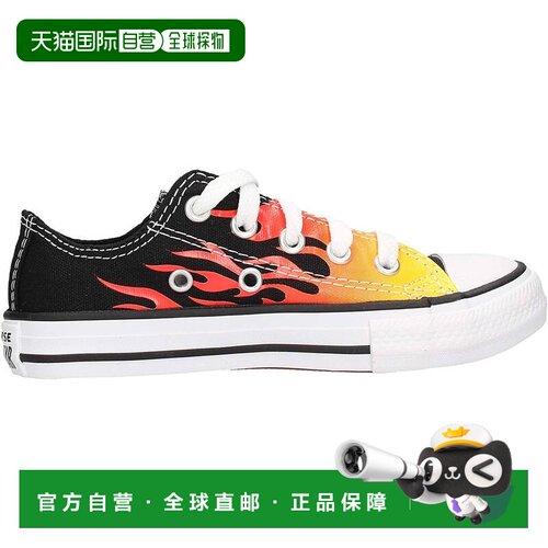 自营Converse Chuck Taylor All Star OX 儿童黑色织物低帮运动鞋