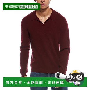 自营amicale cashmereAmicale羊绒罗纹马球衫-红色 美国奥莱直发