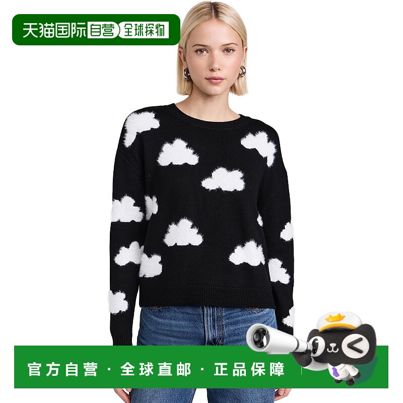 自营alice + olivia Gleeson Fuzzy Cloud Pullover, Black/Soft