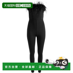 alice 黑色 oliviaalice Idell羽毛镶边连身裤 美 olivia 自营