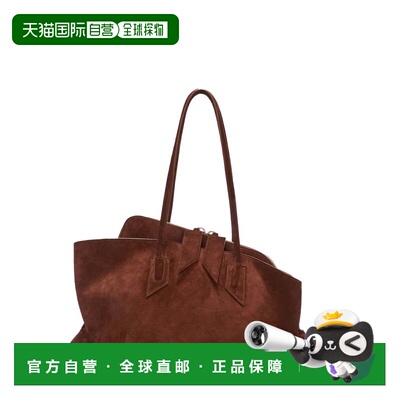 自营the atticoThe Walk Medium Suede Shoulder Bag - black 美