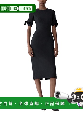 自营Carolina Herrera Wool-Blend Midi Dress - black 美国奥莱