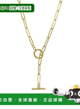 自营adornia抗锈蚀 14k 镀金滑入式回形针链套索 - 金色 美国奥莱
