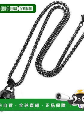 自营 Crucible Los Angeles 黑色不锈钢 25 毫米骷髅项链配 24 英