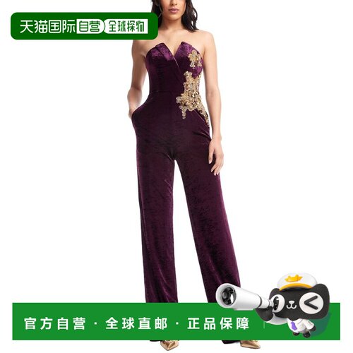 自营Dress The Population Beck连身裤-紫色 美国奥莱直发
