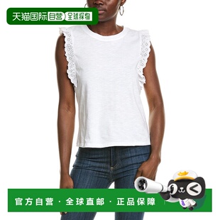美国奥莱直发新款 自营 白色 Camuto护目荷叶边背心 Vince
