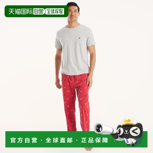 Sleep 美 Mens coral rose Pant Knit Print Logo Nautica 自营