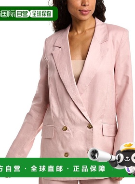 自营 Nicholas Ayla 双排扣亚麻西装外套 粉色 美国奥莱直发