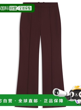 自营boss纯羊毛斜纹常规长裤-深紫色 美国奥莱直发