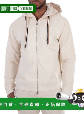 自营 Hugo Boss Tonal插页拉链连帽衫-白色 美国奥莱直发