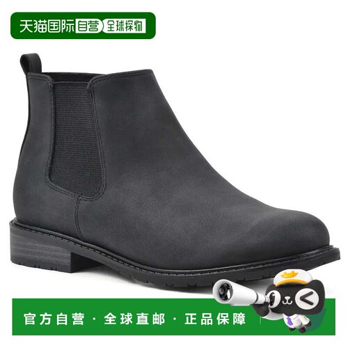 自营white mountain白色Mountain Caching靴子女士黑色人造皮革脚