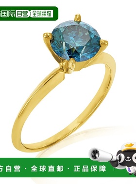 自营 vir jewels1.50 克拉蓝钻单石戒指 14K 金 - 黄色 美国奥莱