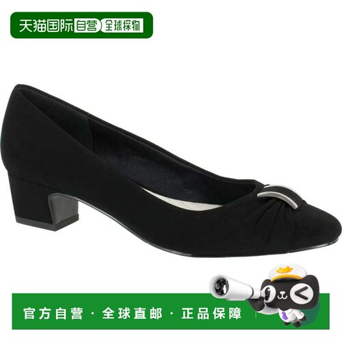 自营Women's Easy Street Eloise Pumps Black Block Heel Slip-O